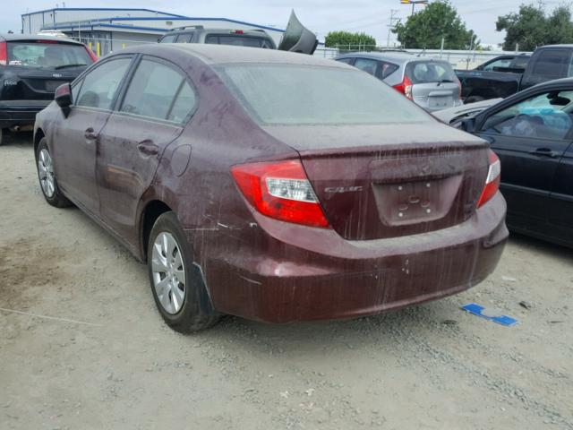 2HGFB2F59CH606062 - 2012 HONDA CIVIC MAROON photo 4