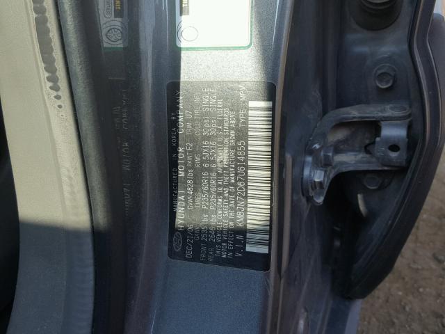 KM8JN72D67U614855 - 2007 HYUNDAI TUCSON SE CHARCOAL photo 10