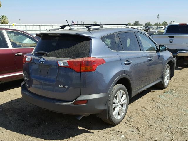 2T3YFREV7DW068274 - 2013 TOYOTA RAV4 BLUE photo 4