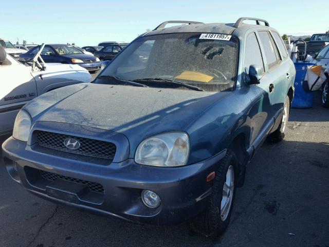 KM8SC73D22U301464 - 2002 HYUNDAI SANTA FE TEAL photo 2