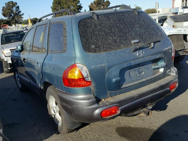 KM8SC73D22U301464 - 2002 HYUNDAI SANTA FE TEAL photo 3