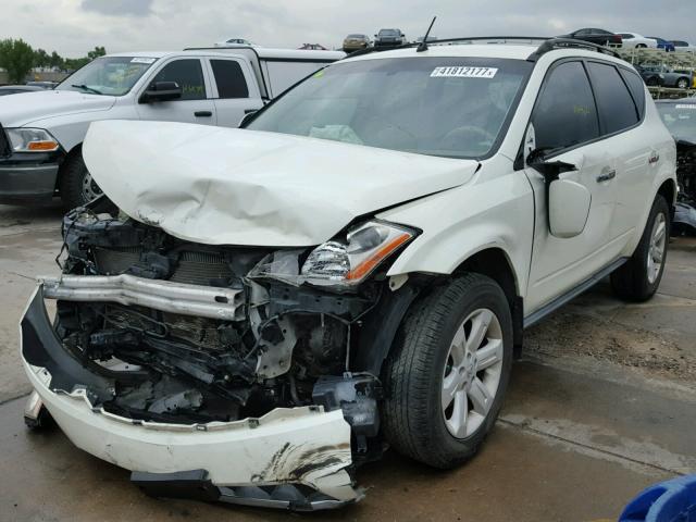 JN8AZ08W07W659601 - 2007 NISSAN MURANO SL WHITE photo 2