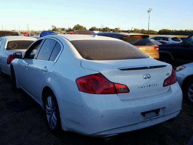 JN1CV6AP4DM304303 - 2013 INFINITI G37 BASE WHITE photo 3