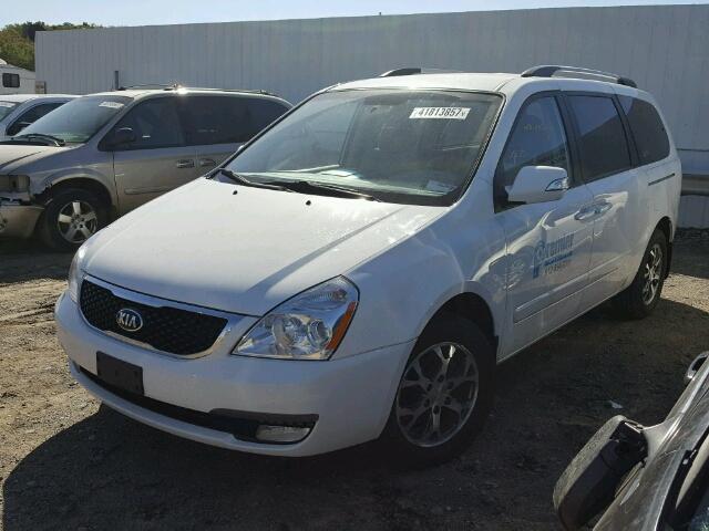 KNDMG4C79E6545485 - 2014 KIA SEDONA WHITE photo 2