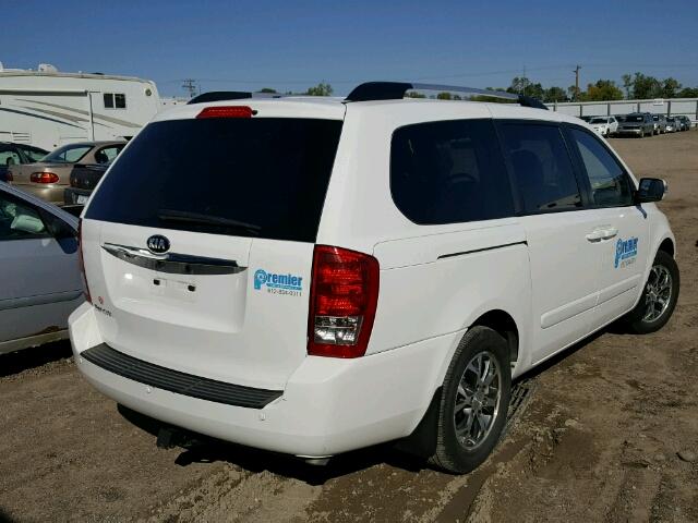 KNDMG4C79E6545485 - 2014 KIA SEDONA WHITE photo 4