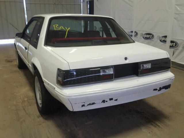 1FABP40A1HF197862 - 1987 FORD MUSTANG LX WHITE photo 3