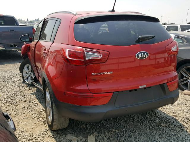 KNDPB3A24D7501335 - 2013 KIA SPORTAGE B RED photo 3