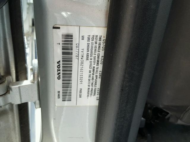 YV1MW382162153291 - 2006 VOLVO V50 2.4I SILVER photo 10