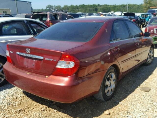 4T1BE30K92U588579 - 2002 TOYOTA CAMRY LE RED photo 4