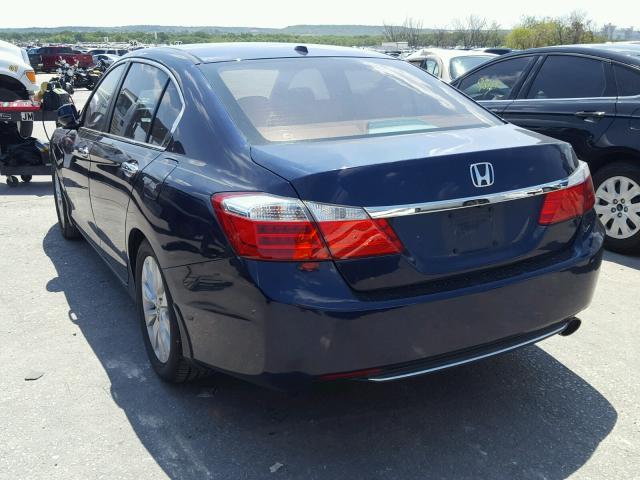 1HGCR2F80DA043945 - 2013 HONDA ACCORD EXL BLUE photo 3