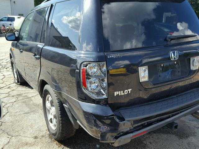 5FNYF28328B012367 - 2008 HONDA PILOT SE BLACK photo 9