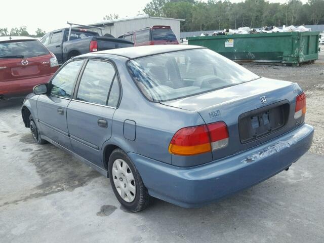 1HGEJ6620TL001698 - 1996 HONDA CIVIC DX TEAL photo 3