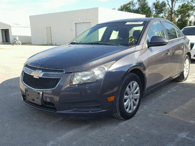 1G1PF5S90B7121491 - 2011 CHEVROLET CRUZE LT GRAY photo 2