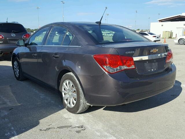 1G1PF5S90B7121491 - 2011 CHEVROLET CRUZE LT GRAY photo 3