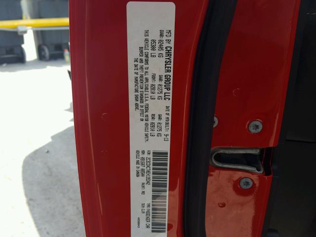 2C3CDXCT0EH135342 - 2014 DODGE CHARGER R/ RED photo 10