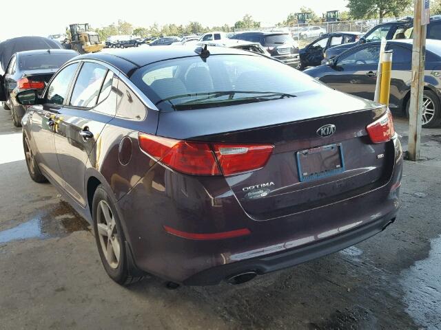 5XXGM4A70EG337909 - 2014 KIA OPTIMA LX MAROON photo 3