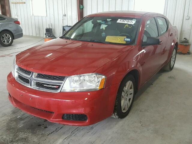 1C3CDZAG7EN165656 - 2014 DODGE AVENGER SE RED photo 2