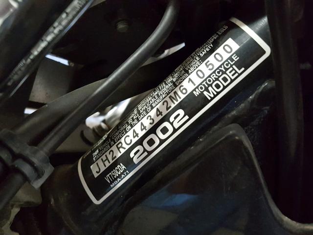 JH2RC44342M610500 - 2002 HONDA VT750 CDA 黑色 照片 10