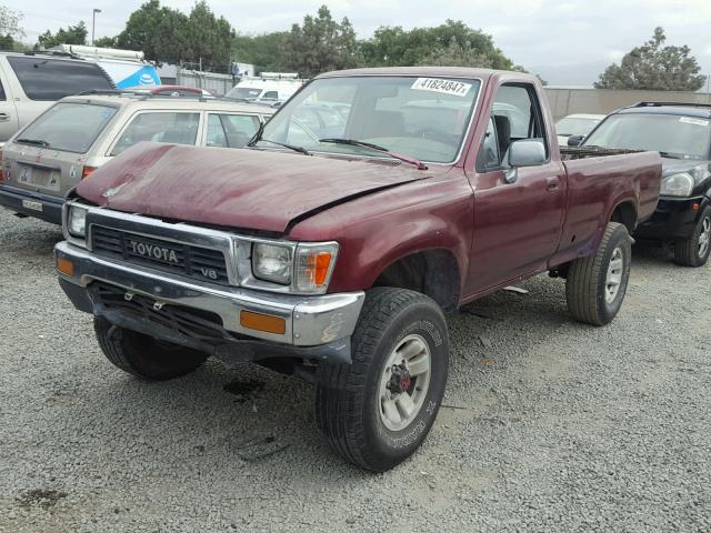 JT4VN02D5K6001099 - 1989 TOYOTA PICKUP 1/2 RED photo 2