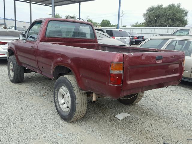 JT4VN02D5K6001099 - 1989 TOYOTA PICKUP 1/2 RED photo 3