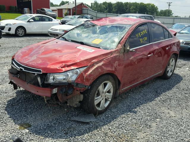 1G1P75SZ1E7209256 - 2014 CHEVROLET CRUZE RED photo 2