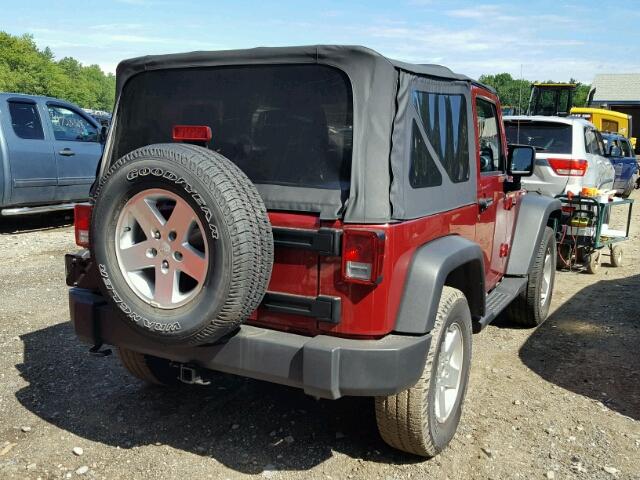 1J4AA2D15BL603361 - 2011 JEEP WRANGLER S RED photo 4