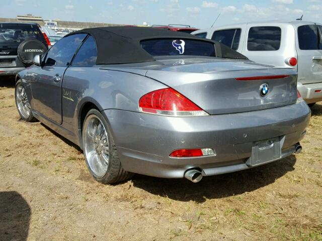 WBAEK73445B328523 - 2005 BMW 645 SILVER photo 3