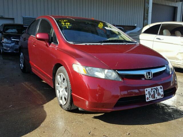 1HGFA16567L112375 - 2007 HONDA CIVIC BURGUNDY photo 1