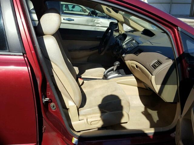 1HGFA16567L112375 - 2007 HONDA CIVIC BURGUNDY photo 5