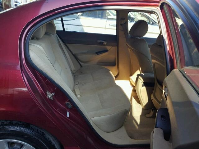 1HGFA16567L112375 - 2007 HONDA CIVIC BURGUNDY photo 6