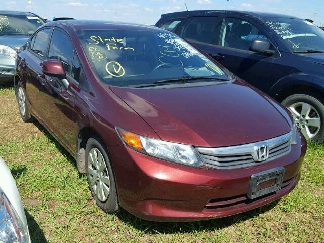 19XFB2F56CE043711 - 2012 HONDA CIVIC MAROON photo 1