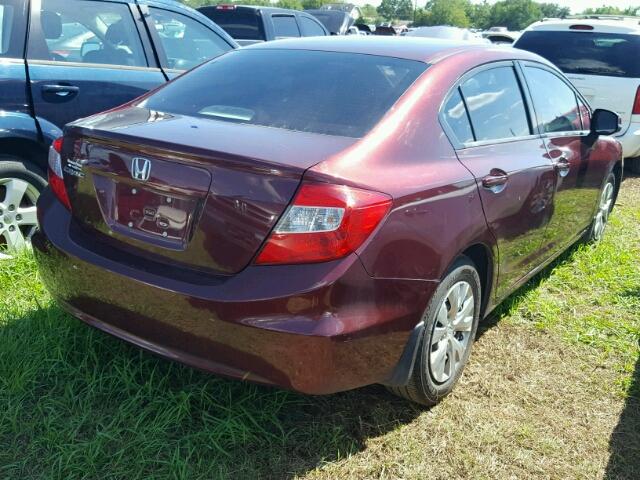 19XFB2F56CE043711 - 2012 HONDA CIVIC MAROON photo 4