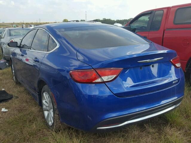 1C3CCCAB3GN169128 - 2016 CHRYSLER 200 LIMITE BLUE photo 3