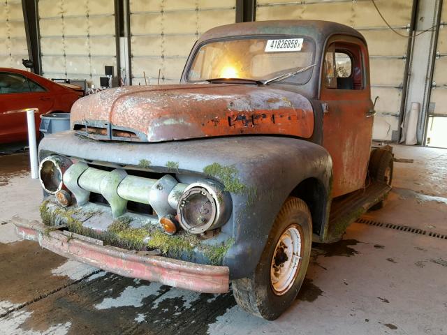 F1D2RH14873 - 1952 FORD PICKUP RED photo 2