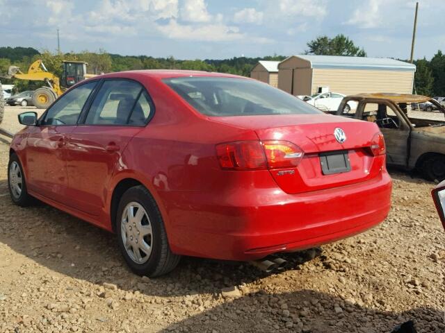 3VW2K7AJ1DM209766 - 2013 VOLKSWAGEN JETTA BASE RED photo 3