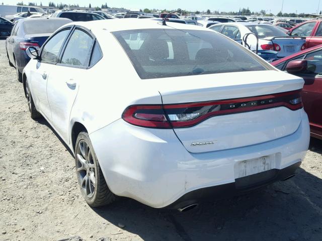 1C3CDFBB3FD165307 - 2015 DODGE DART SXT WHITE photo 3