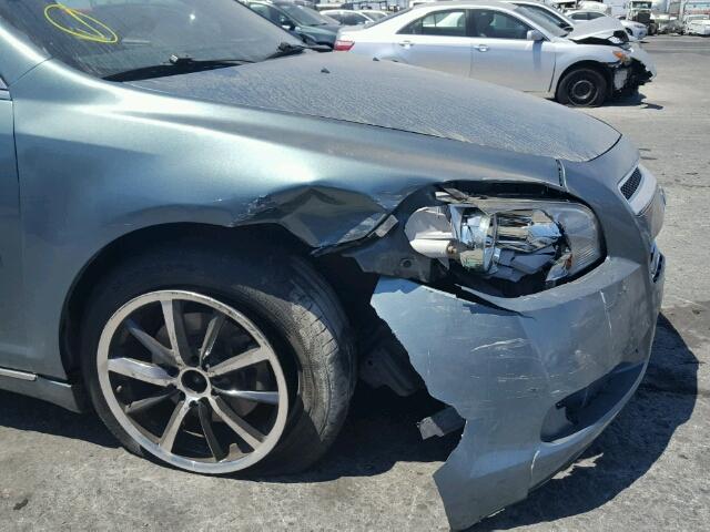 1G1ZH57B394199371 - 2009 CHEVROLET MALIBU 1LT TEAL photo 9