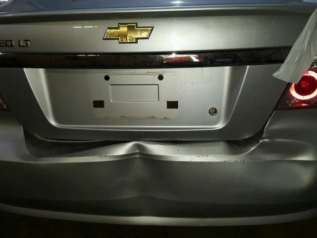 KL1TD5DE6BB210542 - 2011 CHEVROLET AVEO LS SILVER photo 9