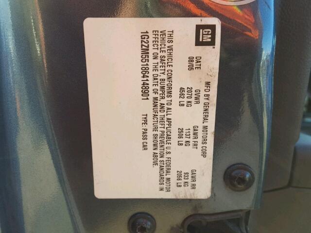 1G2ZM551864148901 - 2006 PONTIAC G6 GTP BLUE photo 10