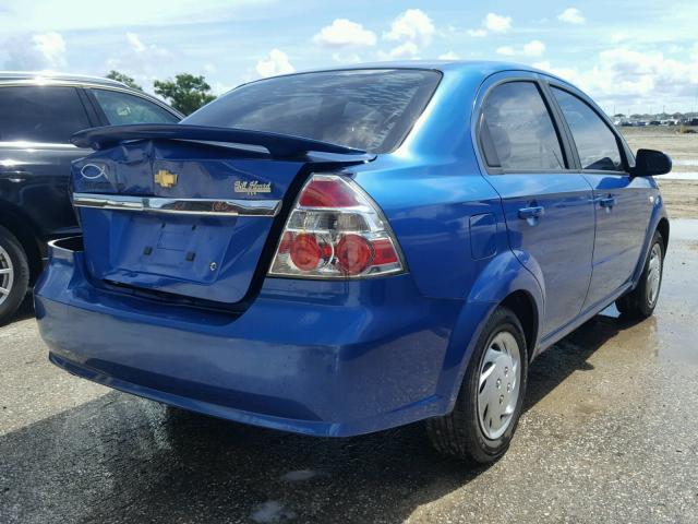 KL1TD56667B110468 - 2007 CHEVROLET AVEO BASE Bleu photo 4
