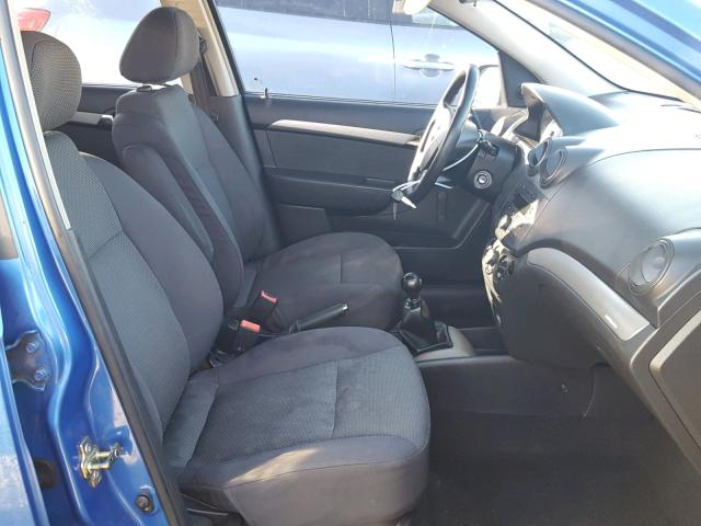 KL1TD56667B110468 - 2007 CHEVROLET AVEO BASE Bleu photo 5