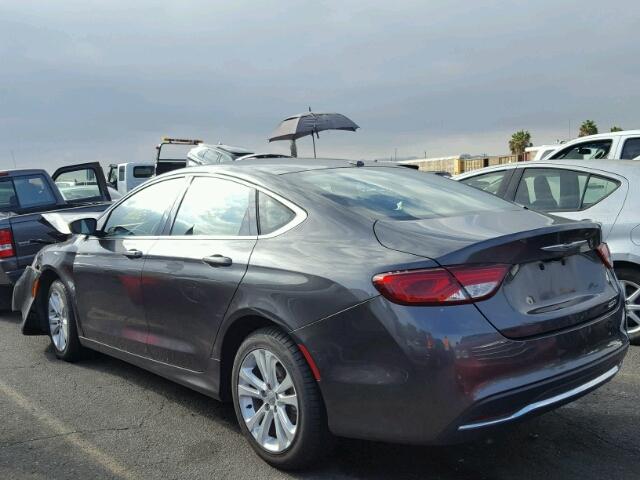 1C3CCCAB2FN747489 - 2015 CHRYSLER 200 LIMITE GRAY photo 3