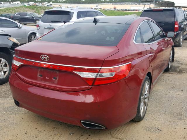 KMHFH4JG4DA260788 - 2013 HYUNDAI AZERA GLS RED photo 4