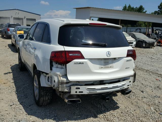 2HNYD2H20BH502332 - 2011 ACURA MDX WHITE photo 3