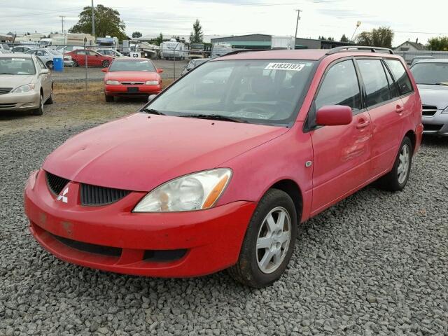 JA3AD29F54U046139 - 2004 MITSUBISHI LANCER RED photo 2