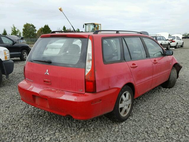 JA3AD29F54U046139 - 2004 MITSUBISHI LANCER RED photo 4