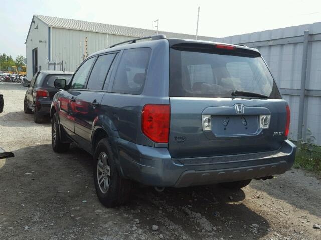 2HKYF18135H003117 - 2005 HONDA PILOT LX BLUE photo 3