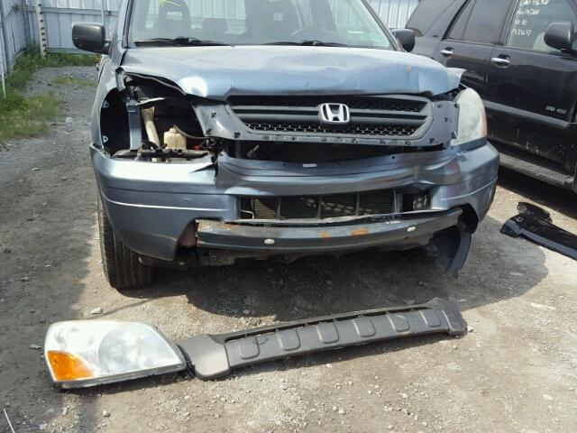 2HKYF18135H003117 - 2005 HONDA PILOT LX BLUE photo 9