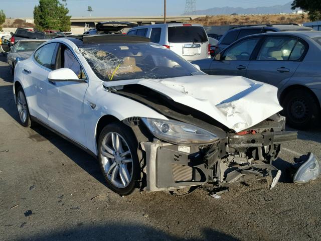 5YJSA1H13EFP65494 - 2014 TESLA MODEL S WHITE photo 1