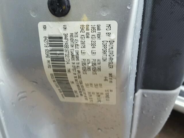 3A4FY48B16T321714 - 2006 CHRYSLER PT CRUISER SILVER photo 10